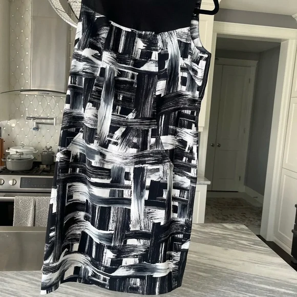 AB STUDIO summer business wear dress abstract paint size 12 - Picture 4 of 13